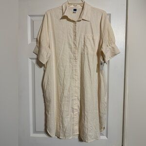 Old Navy Cream Shirt Dress